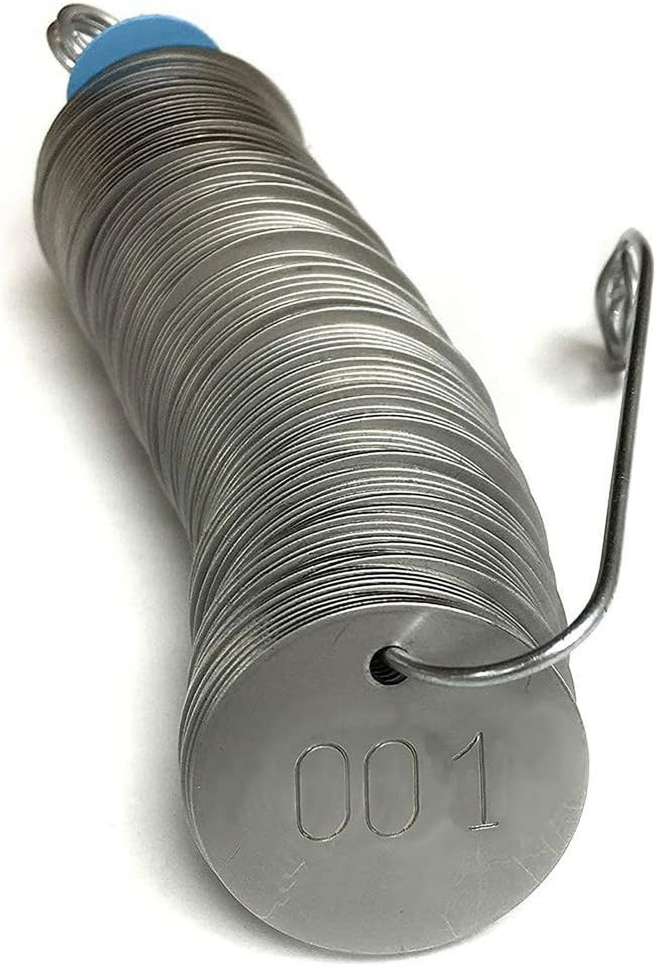 Stainless Steel Tags, Numbered 001-100, 1.25" Round