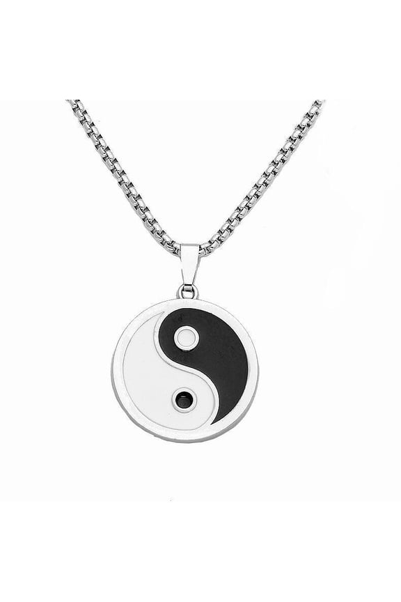 Stainless Steel Tai Chi Bagua Men's Necklace - Retro Ethnic Pendant