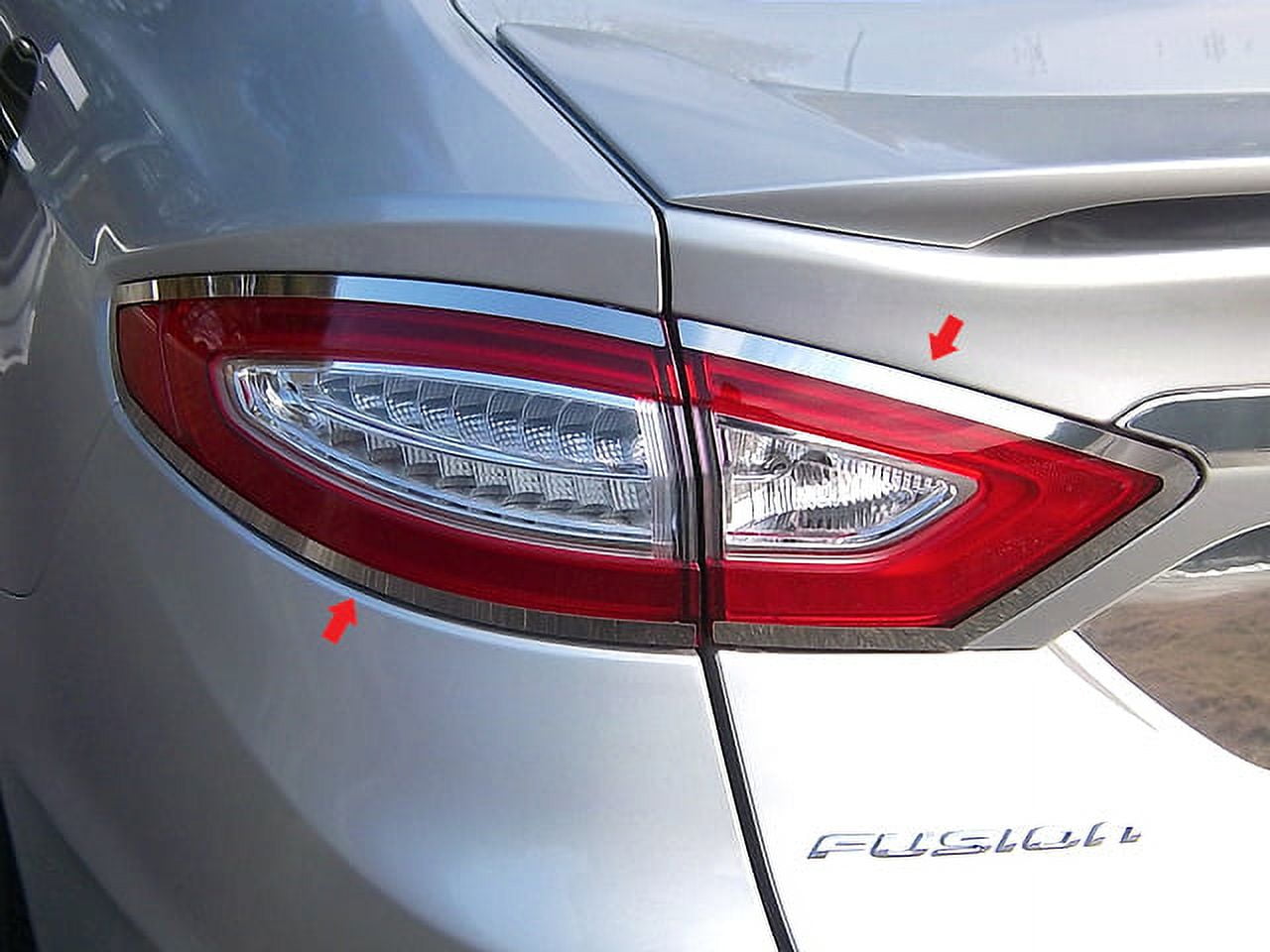 Stainless Steel Tail Light Accent 4Pc Fits 2013 2016 Ford Fusion
