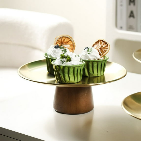 Stainless Steel Tall Tray,Durable Tall feet Living room Cake plate,Hand Hammered Stainless Steel Cake Plate,Dishwasher Safe