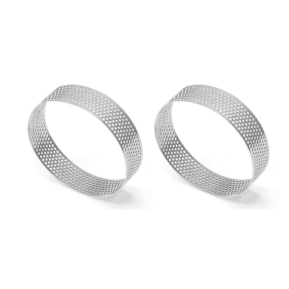 Stainless Steel Tart Mold Ring Tartlet Cake Mousse Molds Cookies Pastry Circle Cutter Pie Perforated Baking Tool 7cm