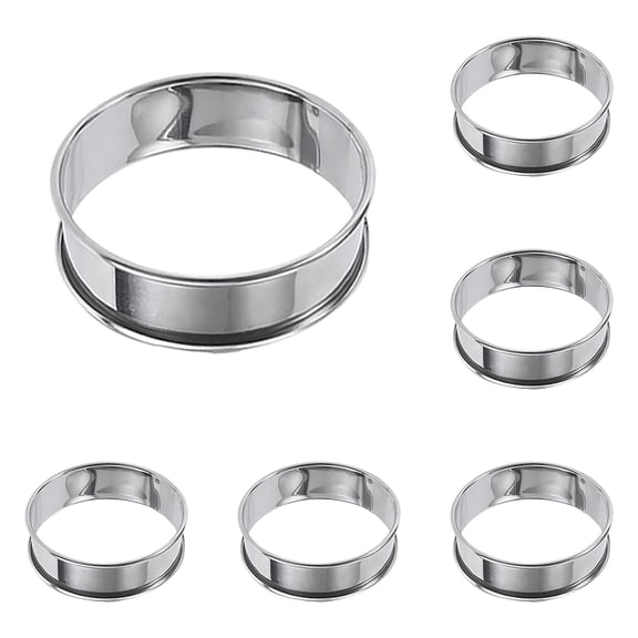 Stainless Steel Tart Rings for Baking - 4 Inch English Muffin & Crumpet Rings, Double Rolled Nonstick Round Pastry Mold, Dessert Baking Tools (5-10-15-20PC)