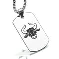thumbnail image 1 of Stainless Steel Taurus Zodiac (Bull) Dog Tag Pendant Necklace, 1 of 3