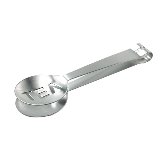 Stainless Steel Tea Bag Squeezer Tongs, Reusable Teabag Strainer & Clip Spoon Tool for Steeped Hot Drinks, Rust-Resistant Kitchen Gadget, Silver, 1-Pack
