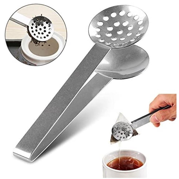 Stainless Steel Tea Bag Tongs Tea Bag Squeezer, Anti-Scald Tea Bag Press Holder, Reusable Tea Bag Clip for Squeezing Tea, Easy Clean, Practical Tea Tool, for Home Kitchen Tea Lovers