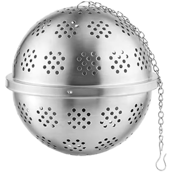 Stainless Steel Tea Ball Strainer Spice Infuser,Mini Spice Ball Soup Seasonings Separation Basket with Hanging Hook for Brewing Tea Spice Seasoning 9.3CM