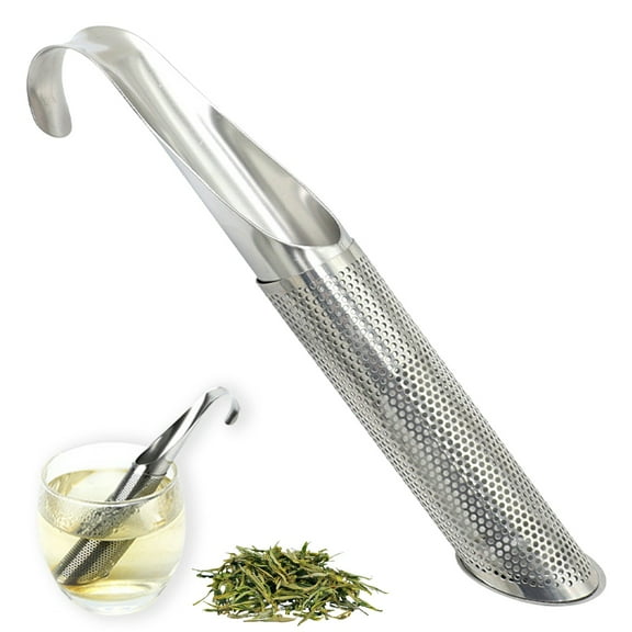 Food Strainer Stainless Tea Diffuser 2024 Upgrade Tea Artifact Creative Pipe Stainless Tea Infuser With Hanging Hook Handle Holes Tea Interval Diffuser Or Loose Tea Coffee,Silver Kitchen Strainers