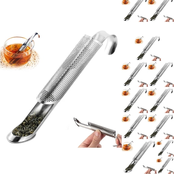 Stainless Steel Tea Diffuser 2024 Upgrade Universal Fine Holes Tea Interval Diffuser Tea Artifact Pipe Tea Infuser Mesh Strainer With Hanging Hook Handle Tea Infuser Tea S