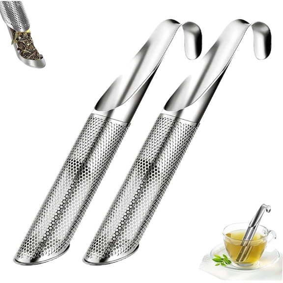 Stainless Steel Tea Diffuser, 2026 New Tea Pipe Infuser with Hanging Hook & Long Handle, Fine Mesh Tea Steeper for Loose Leaf Tea, Coffee & Spices (2pcs)