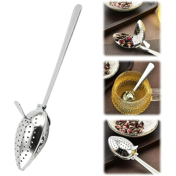 Stainless Steel Tea Diffuser,Spoon Shape Tea Diffuser Fine Holes Universal Tea Sifter Creative Tea Strainer with Handle,Tea Strainers for Loose Tea,Tea Holder Steeper for Loose Tea Leaf Coffee