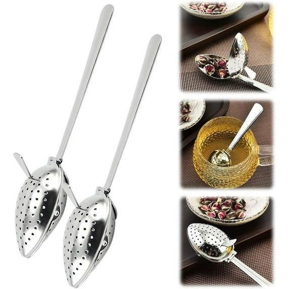 Stainless Steel Tea Diffuser,Spoon Shape Tea Diffuser Fine Holes Universal Tea Sifter Creative Tea Strainer with Handle,Tea Strainers for Loose Tea,Tea Holder Steeper for Loose Tea Leaf Coffee
