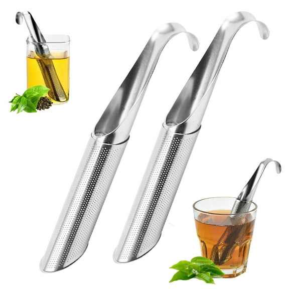 Stainless Steel Tea Diffuser Tea Infuser,Tea Pipe with Hanging Hook Handle,Fine Holes Tea Interval Diffuser for Loose Tea Leaf Coffee Herbs Spices
