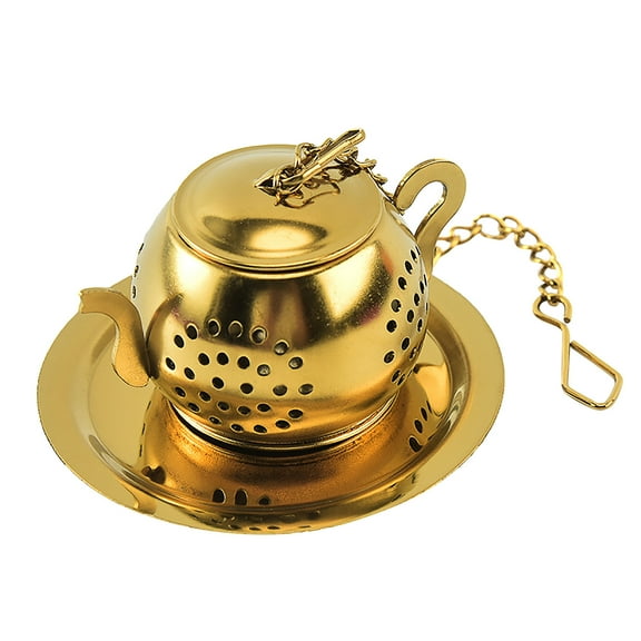 Stainless Steel Tea Infuser With Base And Chain Hook - Tea Leaf Filter With Fine Mesh For Loose Leaf Tea, Tea Ball Strainer With Handle And Lid For Teapot, Teacup, Travel, Office,