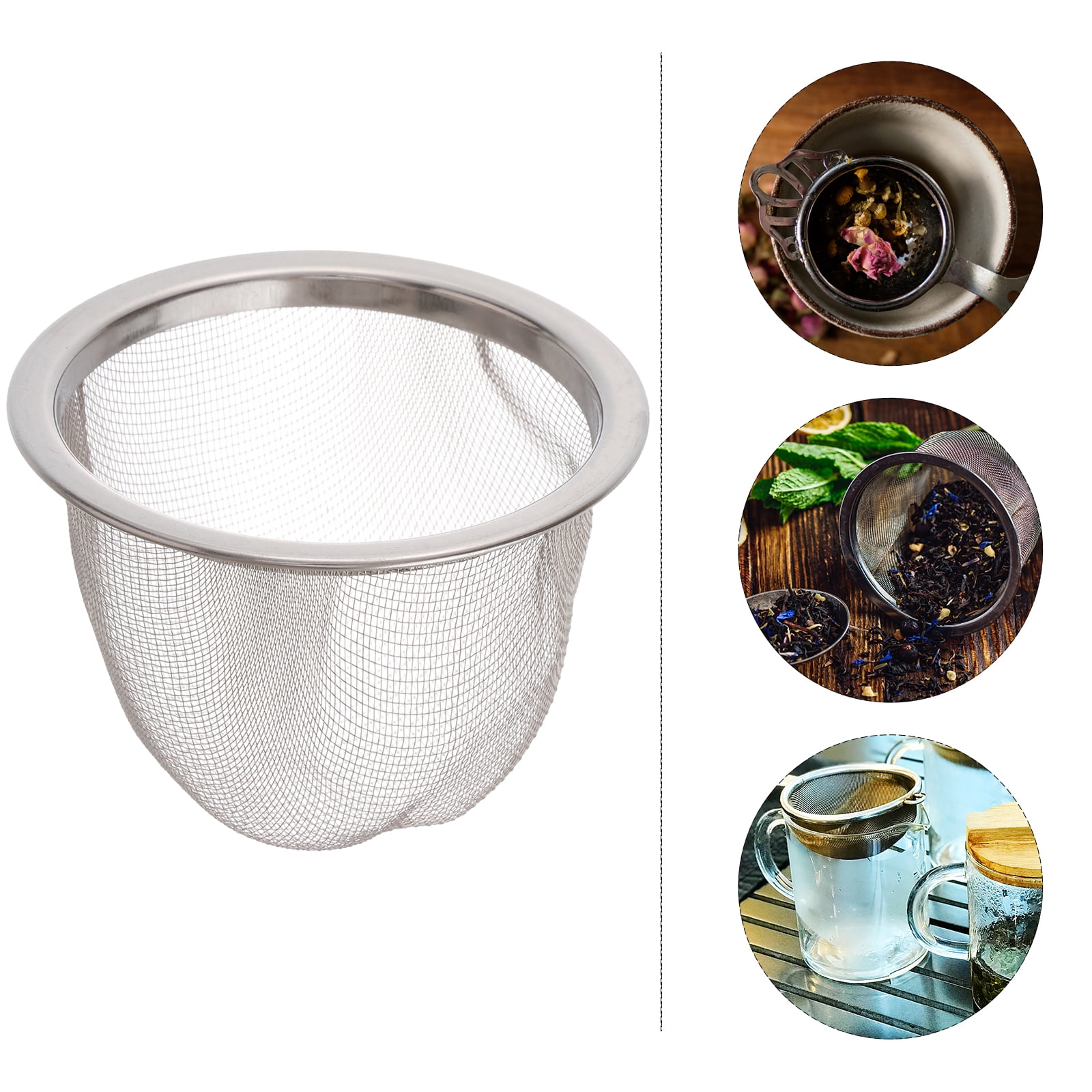 Stainless Steel Tea Infuser With Coaster Lid - Fine Mesh Strainer For Loose Leaf Tea Brewing
