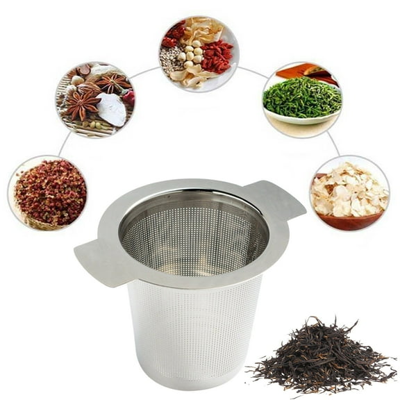 Stainless Steel Tea Infuser Basket Strainer Filter Mesh with Lid for Loose Leaf Tea Brewing 2-Piece Set