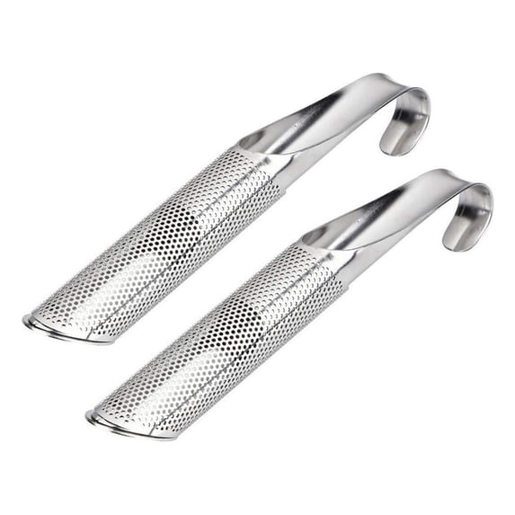 Stainless Steel Tea Infuser - Creative Pipe Shape Strainer with Hanging Hook (Silver$ 2pc)