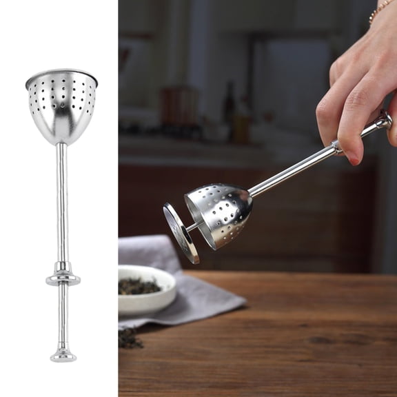 Stainless Steel Tea Infuser Spoon, Fine Holes Tea Strainer for Loose Leaf, Tea Diffuser with Handle, Steeper for Hot Beverage Accessories,Silver - 16.8cm