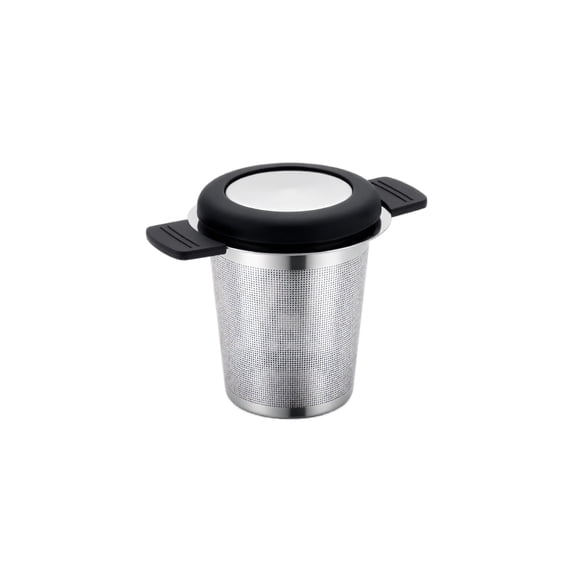 Stainless Steel Tea Infuser Steeper Strainer for Loose Leaf Tea, Fine Mesh Reusable Diffusers Ball Bag Filter Holder with Heat Proof Handles for Teapots, Mugs, Cups（black）