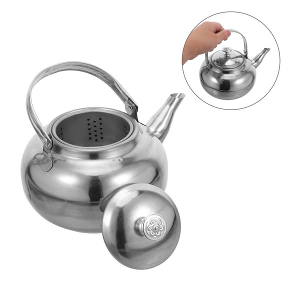 Toyandona Stainless Steel Stovetop Tea Kettle with Precision Infuser for Loose Leaf Brewing Silver 16cm