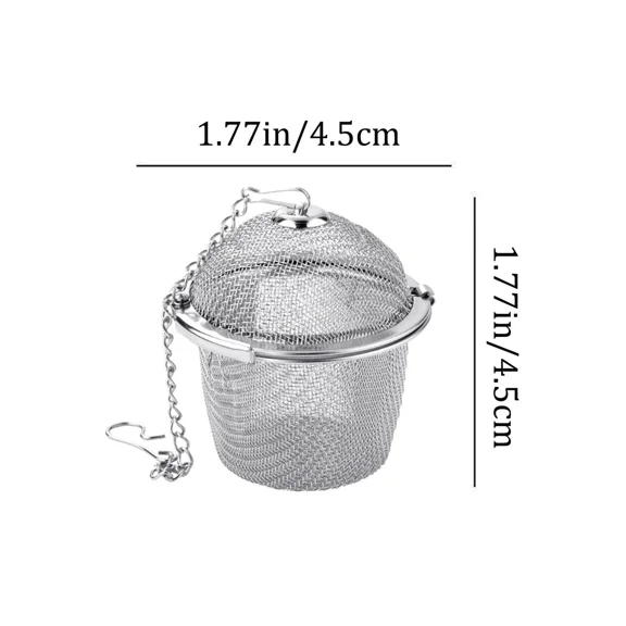 Stainless Steel Tea Spice Strainer Ball, Reusable Mesh Herbal Infuser with Locking Clip for Tea Kettle Use