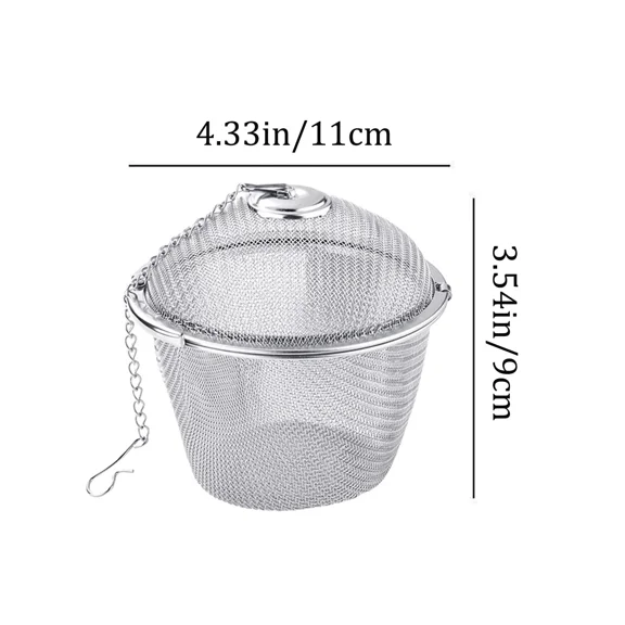 Stainless Steel Tea Spice Strainer Ball, Reusable Mesh Herbal Infuser with Locking Clip for Tea Kettle Use