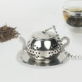 thumbnail image 1 of Stainless Steel Tea Strainer For Loose Tea Loose Leaf Tea Infuser, Chain Hook Design For Easy Hanging And Base To Avoid Messy Surfaces, Reusable Durable Stainless Steel Tea, 1 of 6