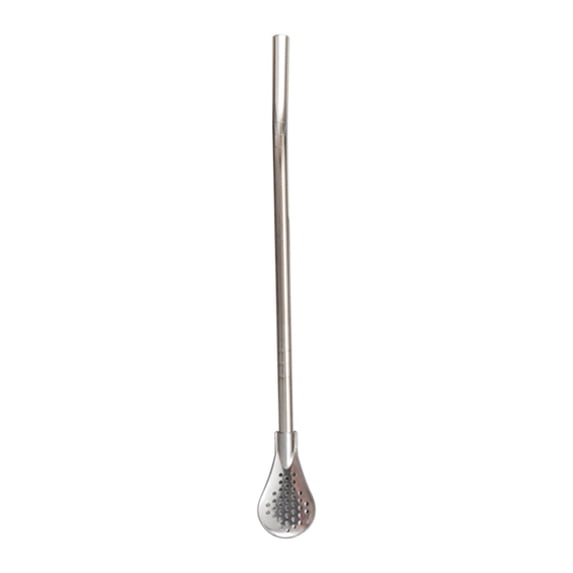 Stainless Steel Tea Strainer Spoon - Detachable Straw Colander, 304 Grade Milk Tea Coffee Stirring Spoon, Filter for Loose Leaf, Drinking Straw 2 in 1