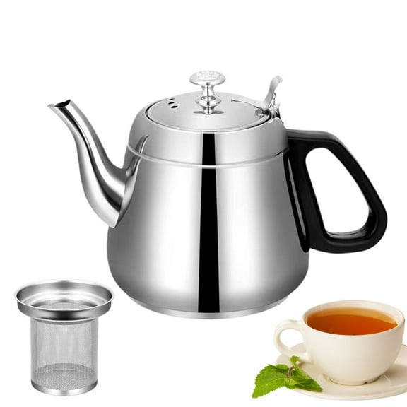 Stainless Steel Teapot Tea Kettle Coffee Pot With Tea Strainer - 1.2L