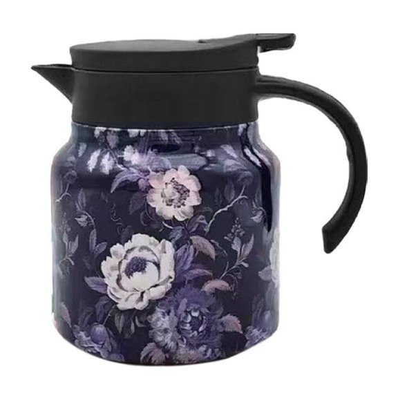 Stainless Steel Teapot with Infuser,34OZ Vintage Floral Pattern Tea Bottle,Teapot Tea Kettle Thermal Coffee Carafes for Keeping Hot Drinks