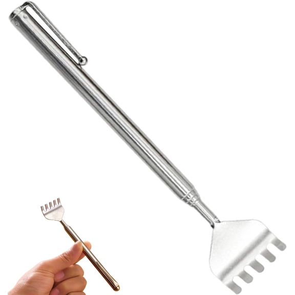 Stainless Steel Telescopic Back Massager Tool - Extendable Back Scratcher for Spinal Leg Massage Tool Home Gym Offices Sitting Sleeping Car Travel