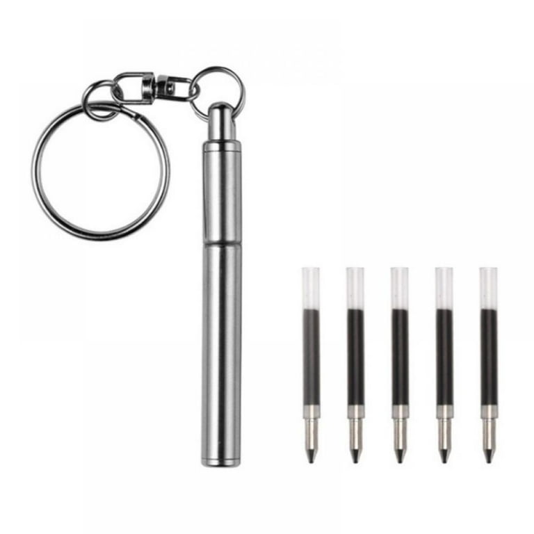 Stainless Steel Telescoping Pen Keychain,Mini Portable Ballpoint - Main Image