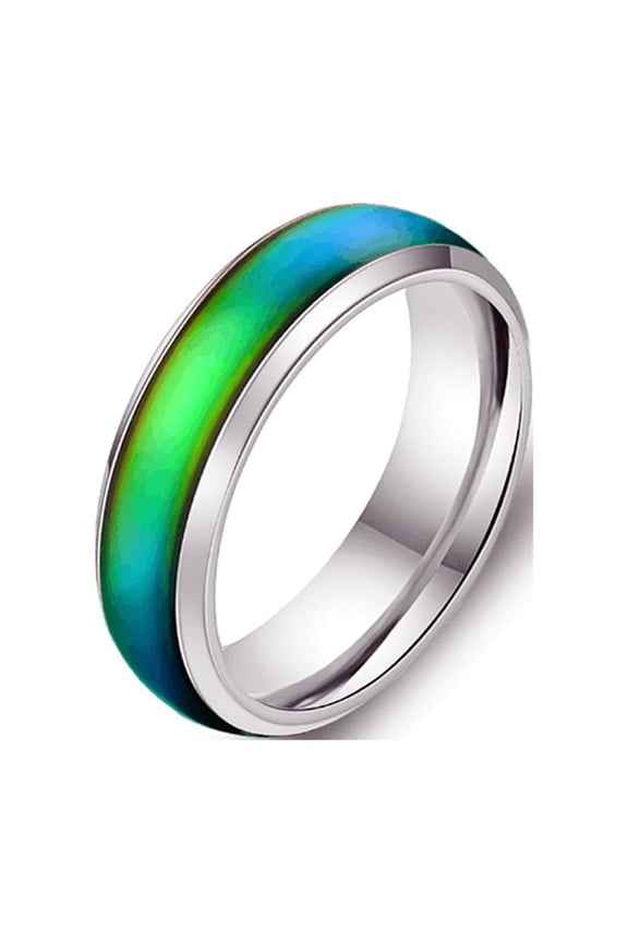 Stainless Steel Temperature Changing Color Mood Rings Unisex Sensitive Emotion Ring Wedding Men Women Comfort Fit Size 7-10 - 9