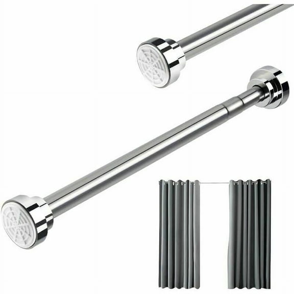 Stainless Steel Tension Curtain Rod, Heavy Duty Spring Tension For Closets Bathrooms