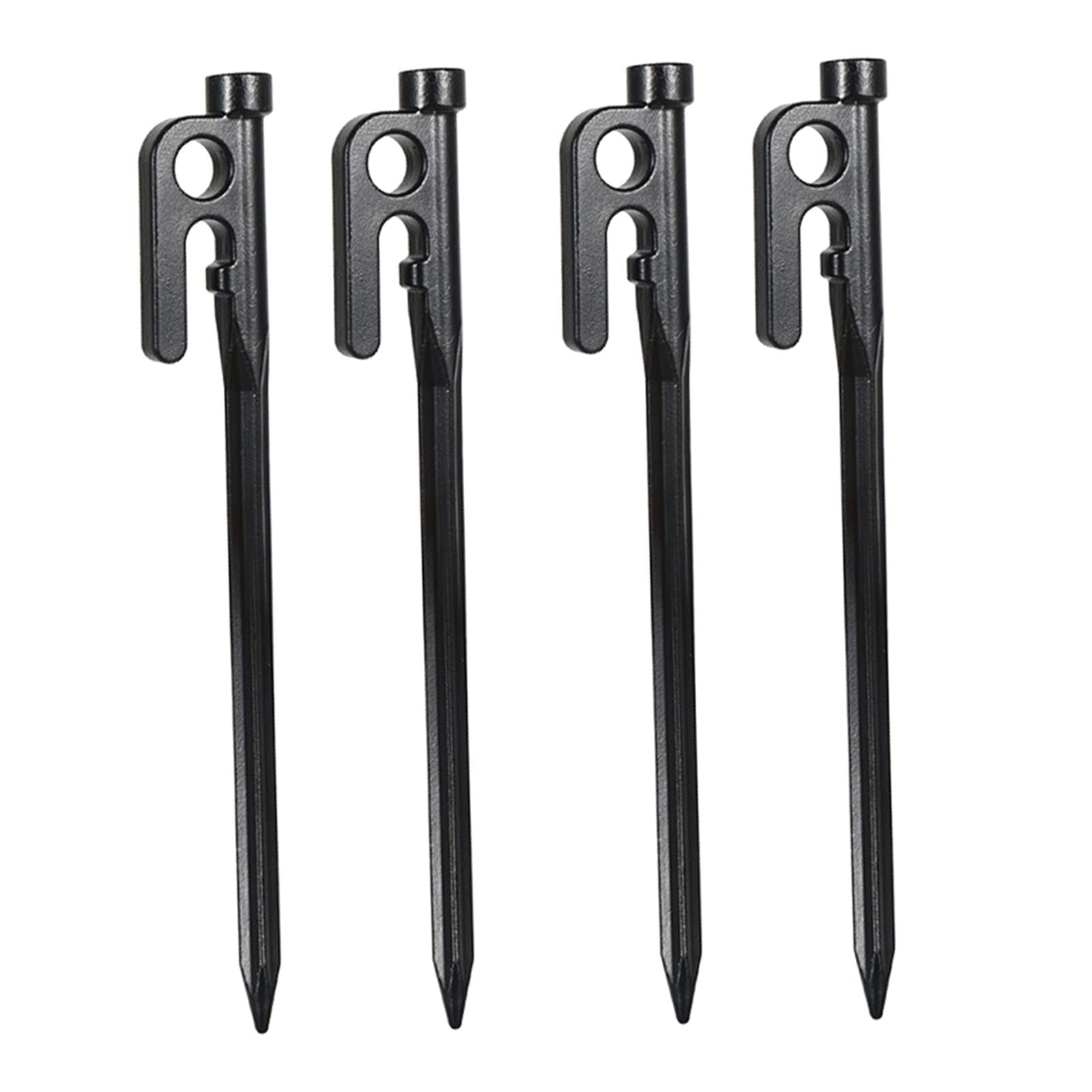 Stainless Steel Tent Stakes 4 Pack -Heavy Duty Beach Tent Pegs Canopy Stakes - Essential Gear for Camping, Backpacking, Gardening - 20cm black