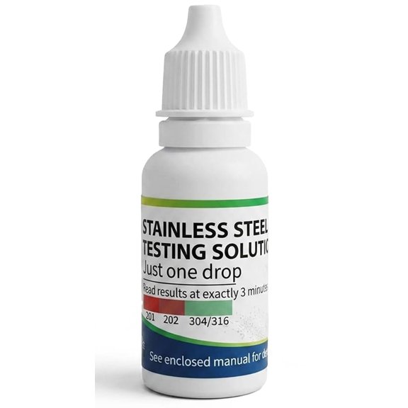 Stainless Steel Test Kit, Quick Metal Testing Liquid & Tester Solution for 201 304 316 Grade Identification, 15ml