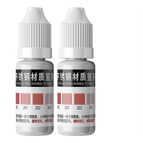 Stainless Steel Test Liquid Kit for 304 316, Metal Material Testing Solution with Color Chart, Authenticity Identification Reagent for Kitchenware Medical Devices, 1/2/3 Pack