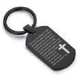 thumbnail image 1 of Stainless Steel The Lord Is My Shepherd Prayer Dog Tag Keychain Circle Ring, 1 of 2