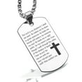 thumbnail image 1 of Stainless Steel The Lord Is My Shepherd Prayer Dog Tag Pendant Necklace, 1 of 3