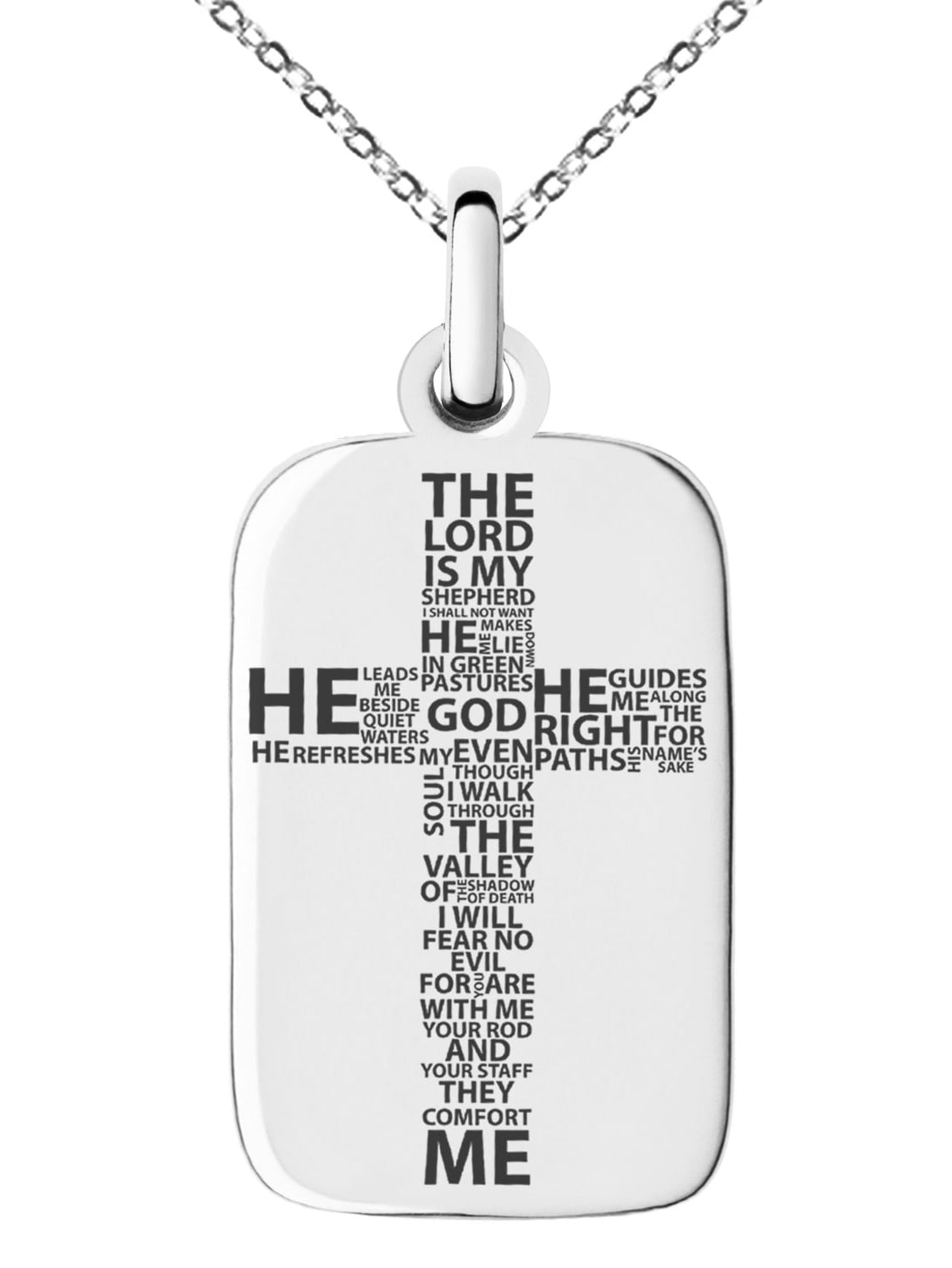 23rd Psalm The Lord is My Shepherd Cross Charm Pendant Sterling Silver 23rd Psalm The Lord is My Shepherd Cross Charm Pendant Sterling Silver