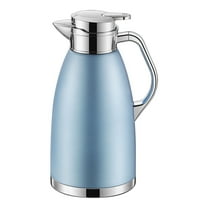 Stainless Steel Thermal Carafe with Lid | 2.3L Large Capacity | Built-in Filter & Leak-Proof Spout | Heat-Resistant Handle | Ideal for Coffee, Tea, Water
