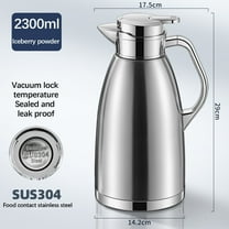Stainless Steel Thermal Carafe with Leak Proof Lid and Filter, Large Capacity Heat Resistant Handle for Coffee Tea Beverages
