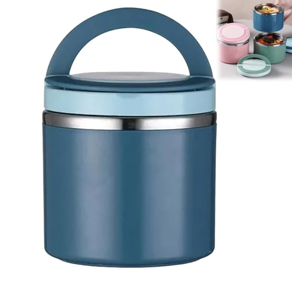 Stainless Steel Thermal Food Canister with Top Handle, Spill Resistant Portable Soup Container for School Office Picnic Daily Use 630ml