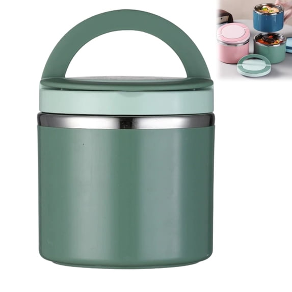 Stainless Steel Thermal Food Canister with Top Handle, Spill Resistant Portable Soup Container for School Office Picnic Daily Use 630ml