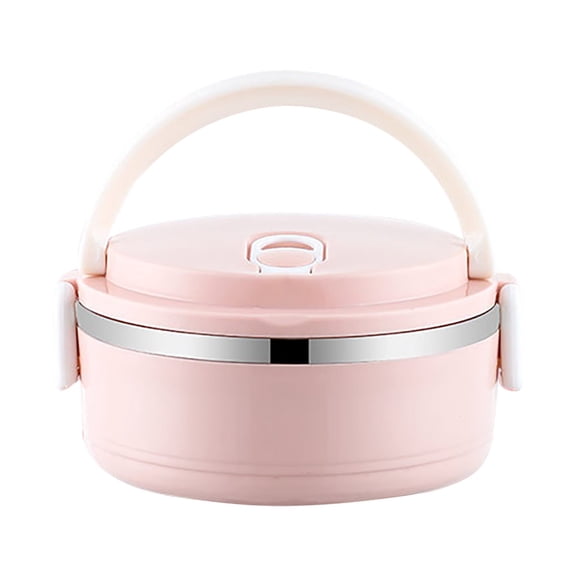 Stainless Steel Thermal Insulated Lunch Box for Rice Noddles , Portable, Stackable, Food Container Easy to Clean Pink