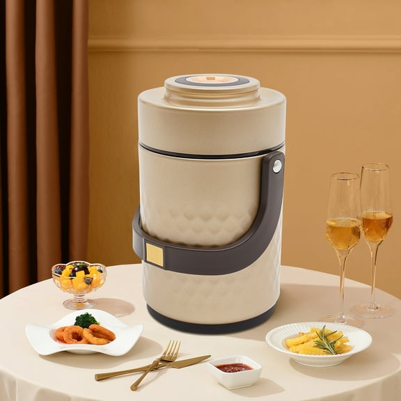 Stainless Steel Thermal Lunch Box, 3-Layer Stackable Design with Silicone Seal, 2L Capacity and Carry Handle, For Office and Picnic