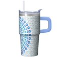 thumbnail image 1 of Stainless Steel Thermal Tumbler 20oz with Lid & Straw - Double Wall Vacuum Insulated Boho Travel Coffee Mug, Leakproof Design, 1 of 5