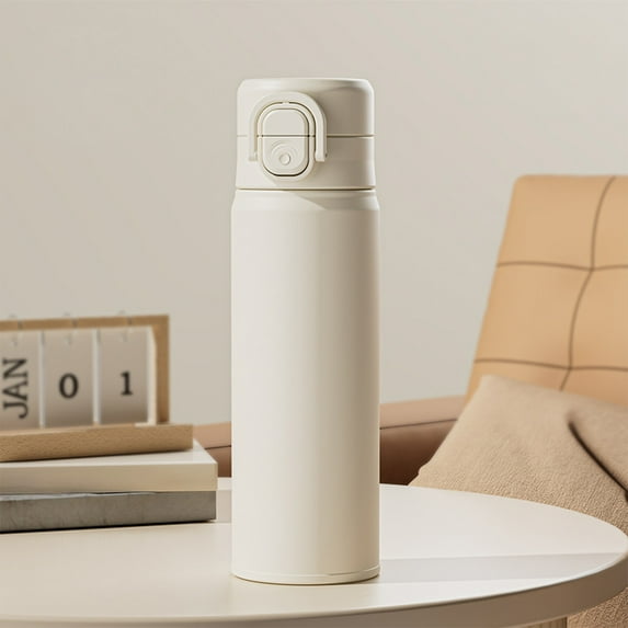 Stainless Steel Thermo 500ml Vacuum Insulated Bottle with Cup for Coffee Hot drink and Cold Drink Water Flask (White)