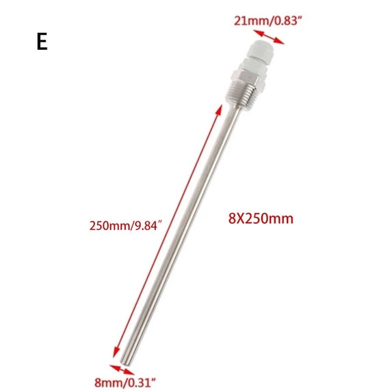 Stainless Steel Thermowell 1/2\"Npt Threads For Temperature Sensors 250Mm Smile Home