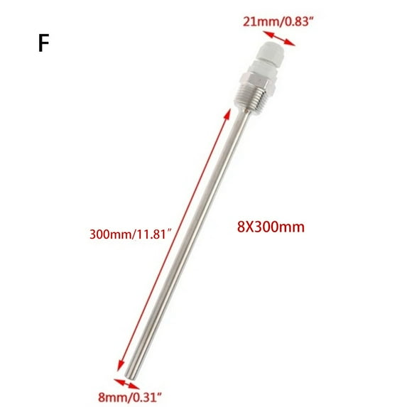 Stainless Steel Thermowell 1/2"Npt Threads For Temperature Sensors 300Mm