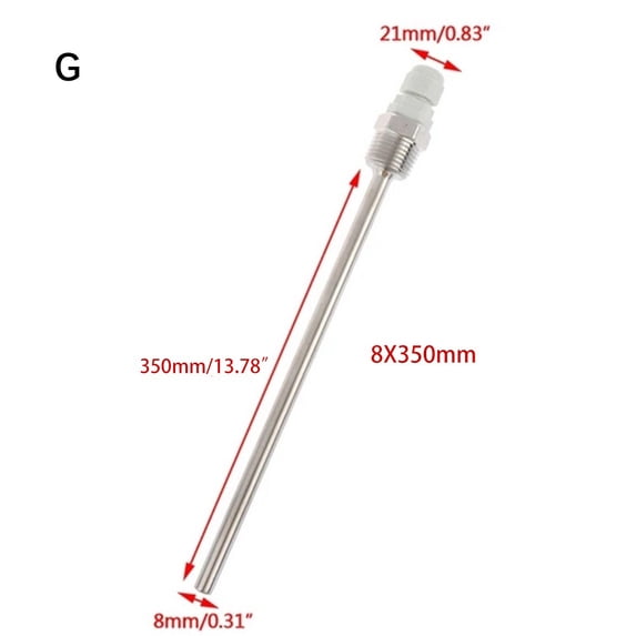 Stainless Steel Thermowell 1/2\"Npt Threads For Temperature Sensors 350Mm Smile Home
